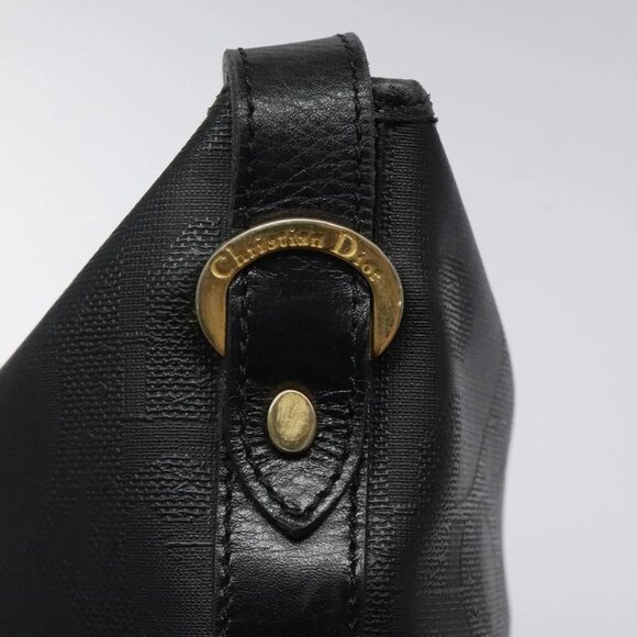 Christian Dior Trotter Canvas Shoulder Bag PVC Black Gold Auth 120408 - Picture 13 of 16